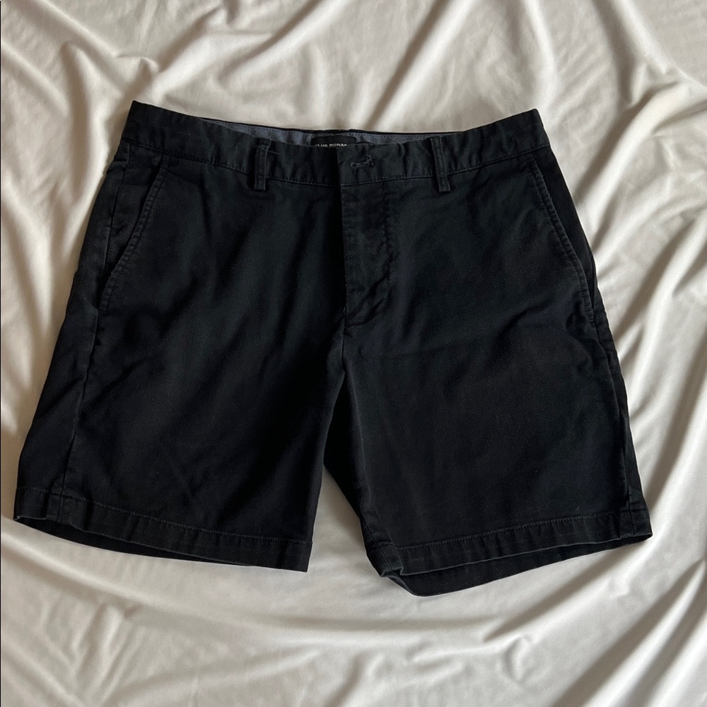 Club Monaco Black Flat Front Men's Shorts
